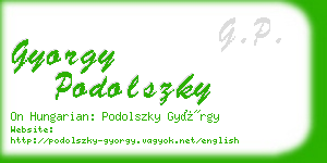 gyorgy podolszky business card